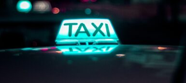 lighting white Taxi signage
